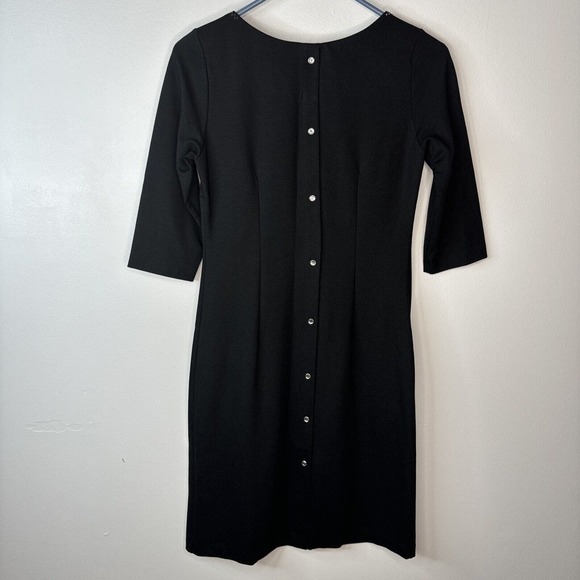 Ferrante Italian Dress Sz XS Rhinestone Detail Black Viscose Made In Italy NWT - Picture 6 of 15